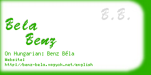 bela benz business card